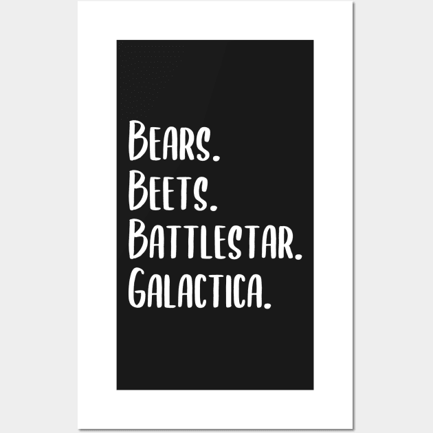 Black Bears Beets Battlestar Galactica Wall Art by AdelDa19